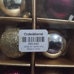 Crate&Barrel Gold and Silver Holiday Ornaments 36 Pcs Btween Mediun And Small